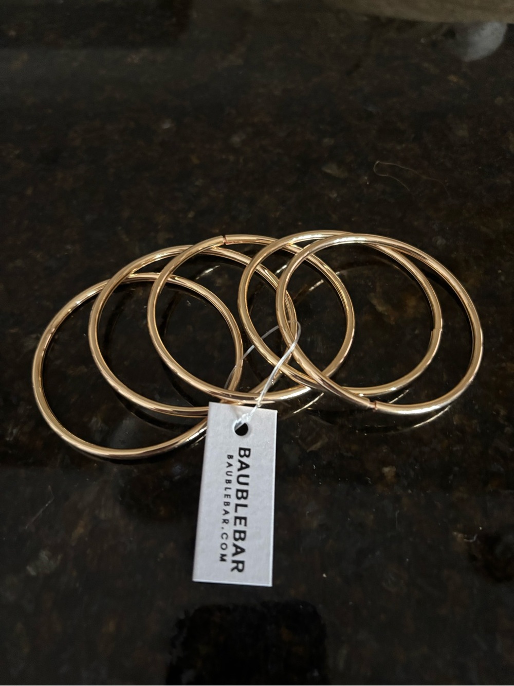 BaubleBar Gold Thin Stacking Bangles - Set of 5